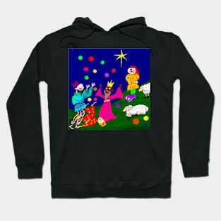 Juggling Wise Men And Clown Shepherds Hoodie